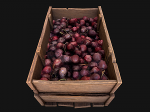 Cherries Crate Box 3D Модель