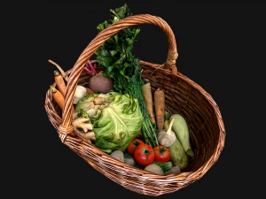 Set of Boxes of Vegetables Crate 3D Model