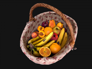 Set of Boxes of Fruits Crate Medieval 3D Model