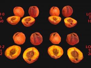 Set of Boxes of Fruits Crate Medieval 3D Model