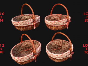 Set of Boxes of Fruits Crate Medieval 3D Model
