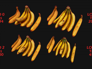 Set of Boxes of Fruits Crate Medieval 3D Model