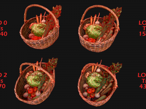 Medieval Market Vegetable Stalls Tent Pack 3D Model