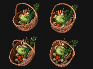 Medieval Market Vegetable Stalls Tent Pack 3D Model