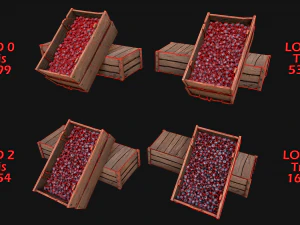 Medieval Market Stalls Cylindrical Tent Fruits Vegetables 3D Model