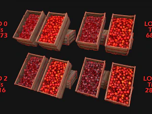 Medieval Market Stalls Cylindrical Tent Fruits Vegetables 3D Model