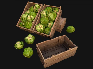 Medieval Market Stalls Cylindrical Tent Fruits Vegetables 3D Model