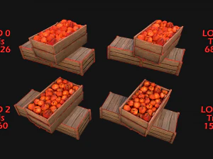Medieval Market Stalls Cylindrical Tent Fruits Vegetables 3D Model
