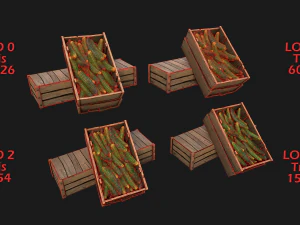 Medieval Market Stalls Cylindrical Tent Fruits Vegetables 3D Model