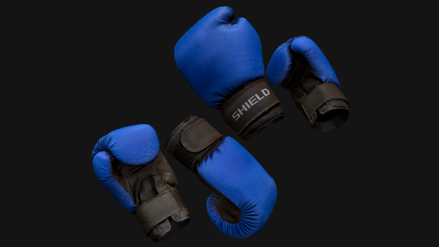 Boxing Gloves Blue 3D 模型 .c4d .max .obj .3ds .fbx .stl .blend 