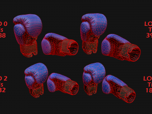 Boxing Gloves Blue 3D 模型
