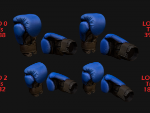 Boxing Gloves Blue 3D 模型