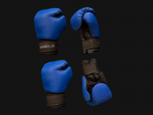 Boxing Gloves Blue 3D 模型