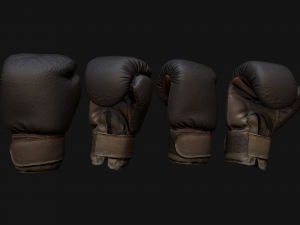Boxing Gloves Black 3D Model