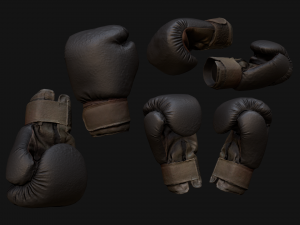Boxing Gloves Black 3D Model