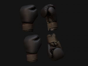 Boxing Gloves Black 3D Model