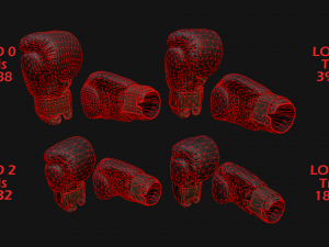 Boxing Gloves Black 3D Model