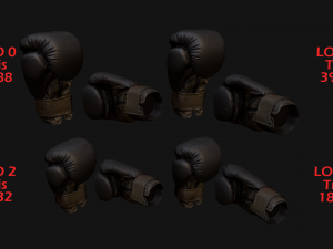 Boxing Gloves Black 3D Model