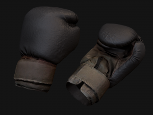 Boxing Gloves Black 3D Model
