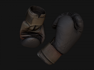Boxing Gloves Black 3D Model