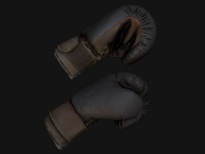 Boxing Gloves Black 3D Model
