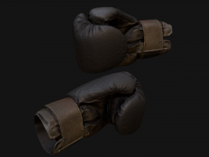 Boxing Gloves Black 3D Model