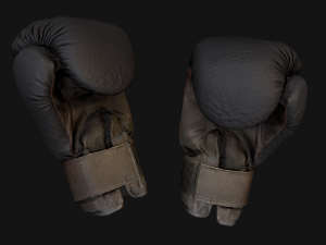 Boxing Gloves Black 3D Model