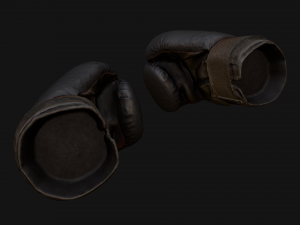 Boxing Gloves Black 3D Model