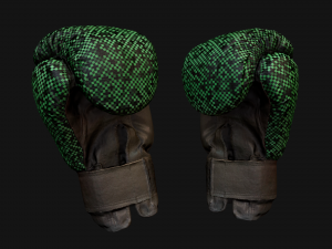 Boxing Gloves Green Military 3D Model