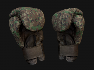 Boxing Gloves Green Military 3D Model