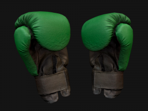 Boxing Gloves Green Military 3D Model