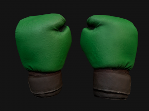 Boxing Gloves Green Military 3D Model