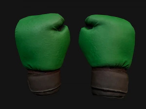 Boxing Gloves Green Military 3D Model