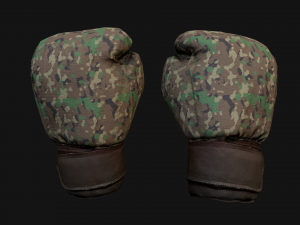 Boxing Gloves Green Military 3D Model