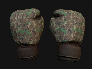 Boxing Gloves Green Military 3D Model