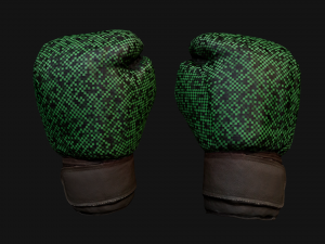 Boxing Gloves Green Military 3D Model