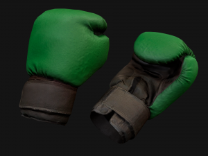 Boxing Gloves Green Military 3D Model