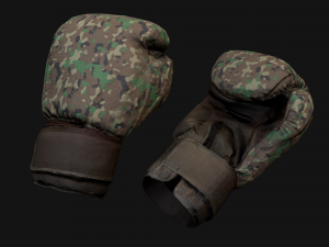 Boxing Gloves Green Military 3D Model