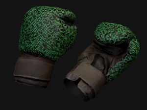 Boxing Gloves Green Military 3D Model