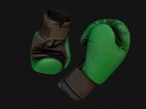 Boxing Gloves Green Military 3D Model