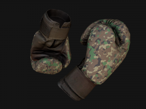 Boxing Gloves Green Military 3D Model