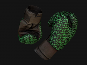Boxing Gloves Green Military 3D Model