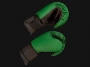Boxing Gloves Green Military 3D Model