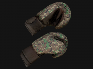 Boxing Gloves Green Military 3D Model