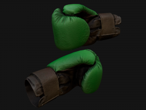 Boxing Gloves Green Military 3D Model