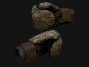 Boxing Gloves Green Military 3D Model