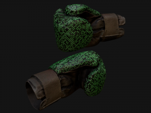 Boxing Gloves Green Military 3D Model