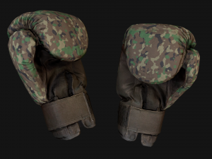 Boxing Gloves Green Military 3D Model