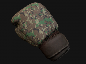 Boxing Gloves Green Military 3D Model
