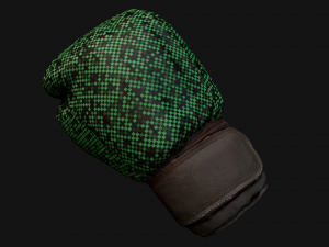 Boxing Gloves Green Military 3D Model